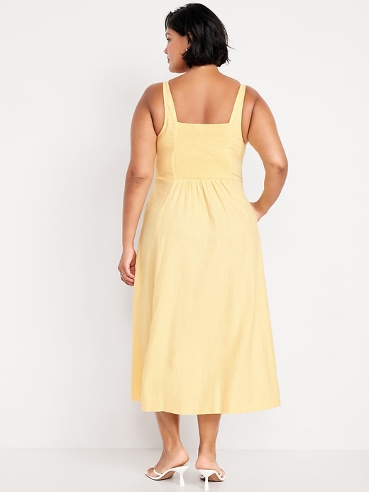 Image number 6 showing, Fit & Flare Sleeveless Linen-Blend Midi Dress