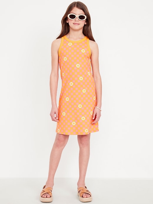 View large product image 1 of 4. Printed Fitted Sleeveless Dress for Girls