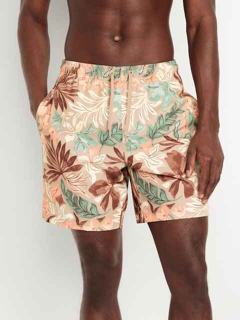 Printed Swim Trunks -- 7-inch inseam - Multi
