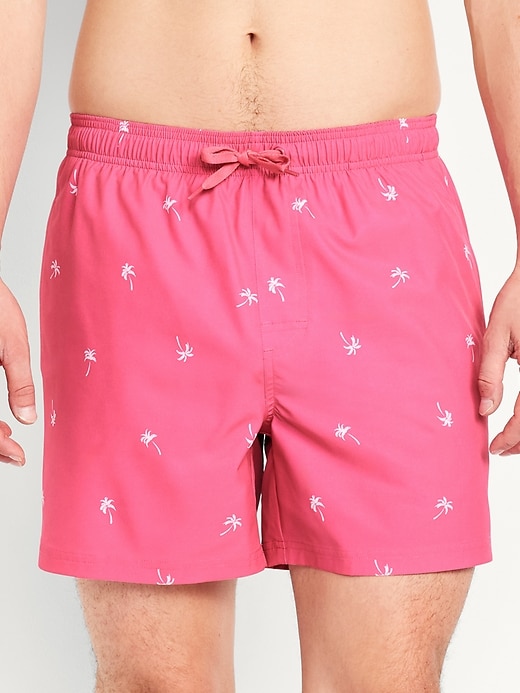 Image number 1 showing, Printed Swim Trunks -- 5-inch inseam