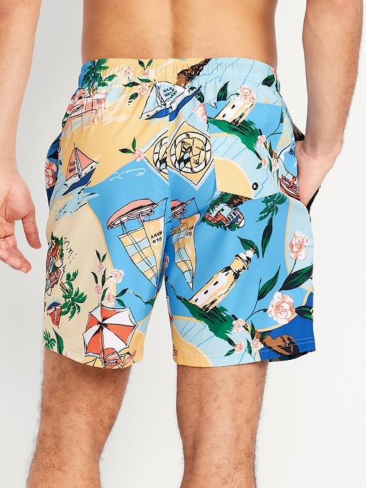 Image number 2 showing, Printed Swim Trunks -- 7-inch inseam