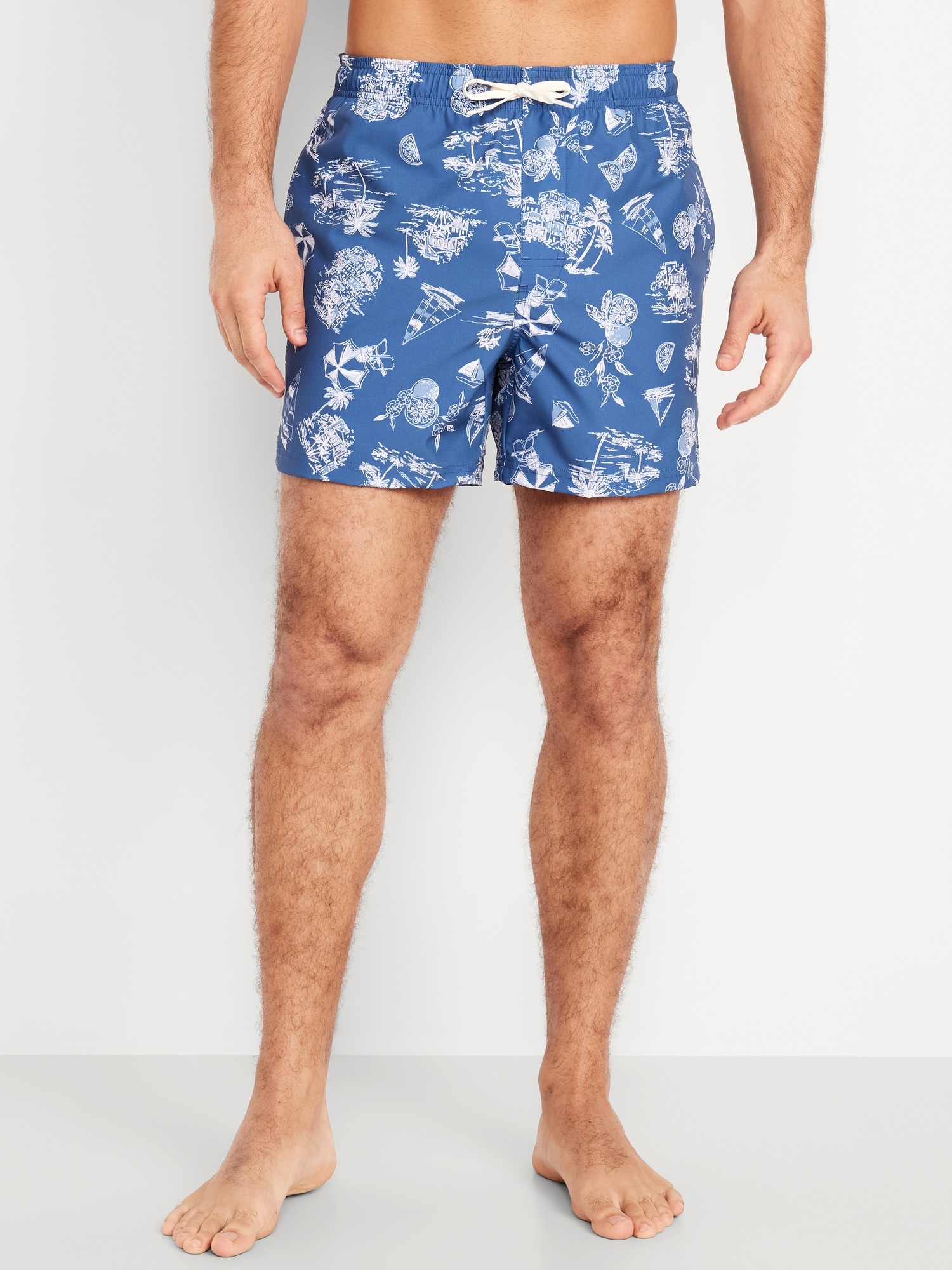 Printed Swim Trunks -- 5-inch inseam