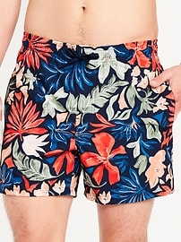 Image number 1 showing, Printed Swim Trunks -- 5-inch inseam