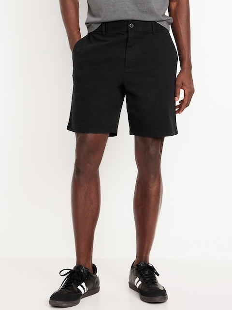 Slim Built-In Flex Rotation Chino Shorts -- 8-inch inseam - Black