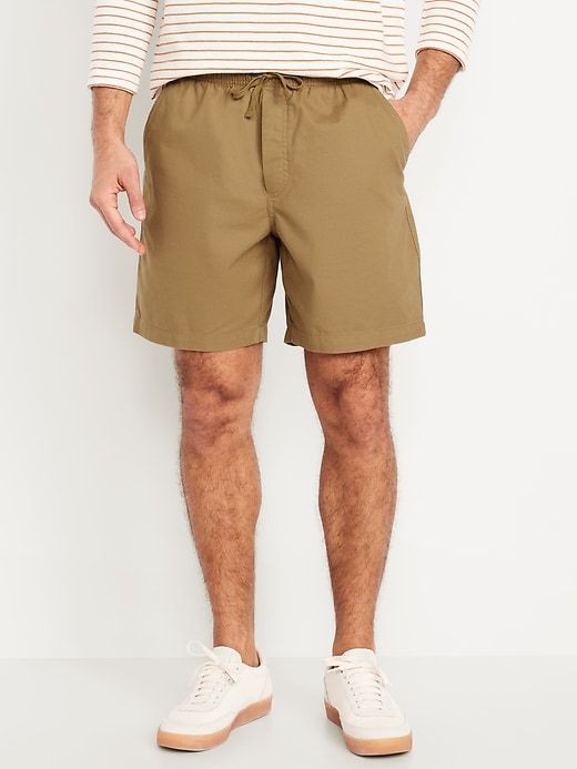 View large product image 1 of 3. Twill Jogger Shorts -- 7-inch inseam