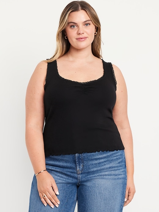 Image number 7 showing, Ribbed Cinched-Front Tank Top