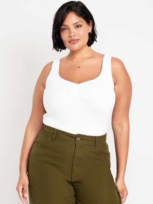 Image number 7 showing, Ribbed Cinched-Front Tank Top