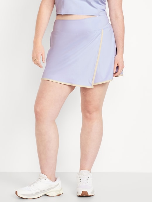 Image number 4 showing, High-Waisted PowerSoft Faux-Wrap Skort