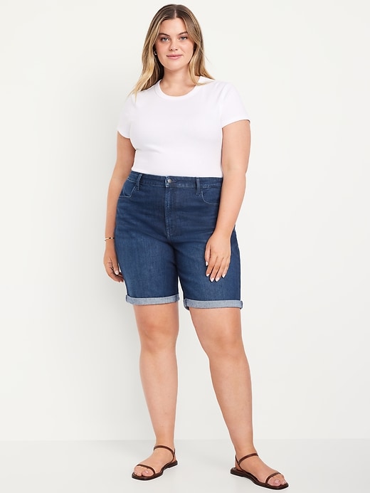 Image number 7 showing, High-Waisted Wow Jean Shorts -- 9-inch inseam