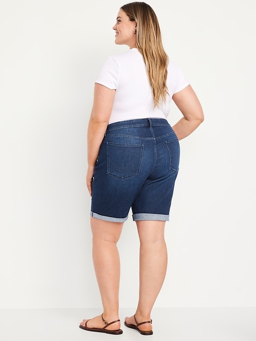 Image number 8 showing, High-Waisted Wow Jean Shorts -- 9-inch inseam