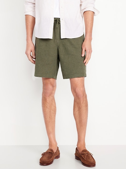 Image number 1 showing, Linen-Blend Jogger Shorts -- 7-inch inseam