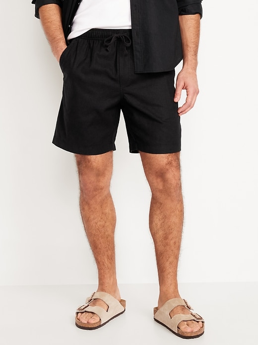 Image number 1 showing, Linen-Blend Jogger Shorts -- 7-inch inseam