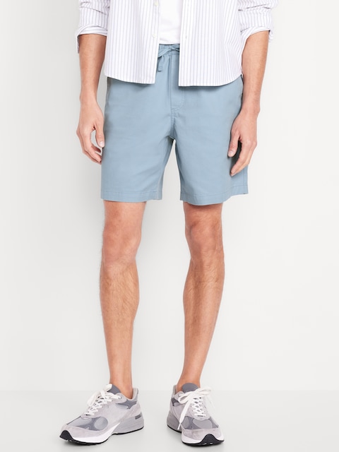 Twill Jogger Shorts -- 7-inch inseam - Blue