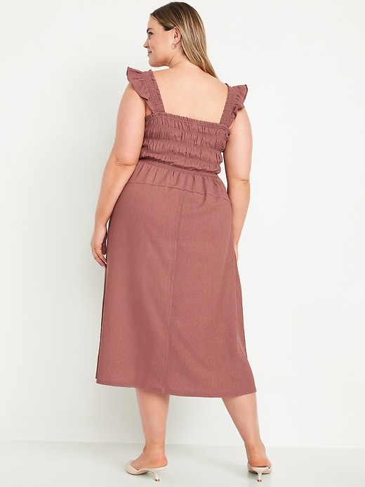 Image number 6 showing, Fit & Flare Lightweight Smocked Midi Dress