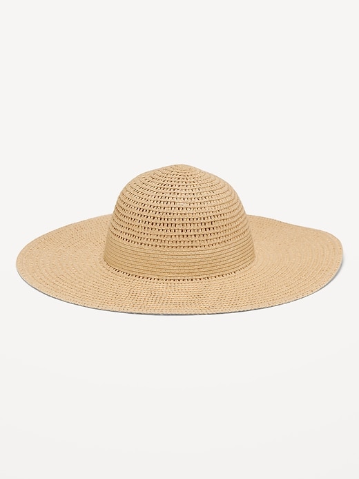 View large product image 1 of 1. Wide-Brim Panama Sun Hat