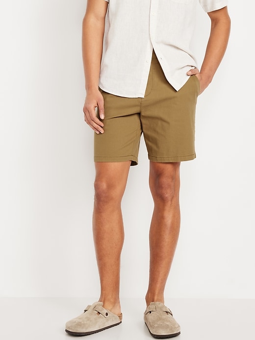 Image number 1 showing, Slim Built-In Flex Rotation Chino Shorts -- 8-inch inseam