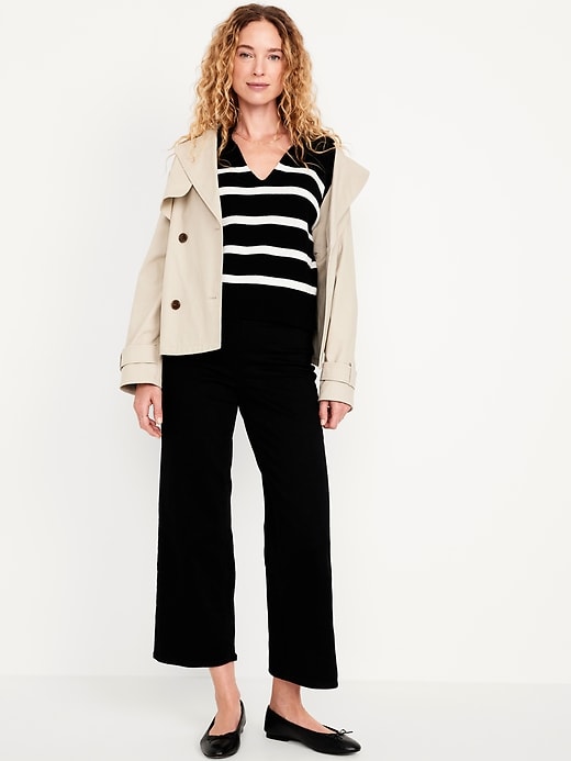 Image number 1 showing, High-Waisted Weekender Pull-On Crop Wide-Leg Jeans