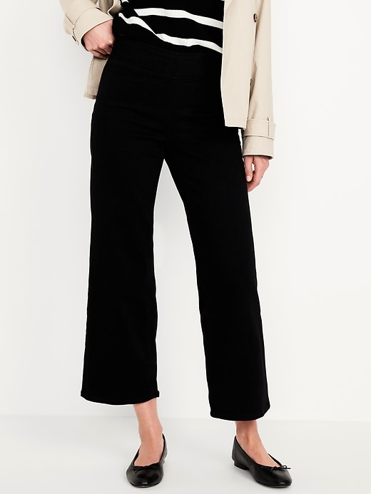 Image number 2 showing, High-Waisted Weekender Pull-On Crop Wide-Leg Jeans