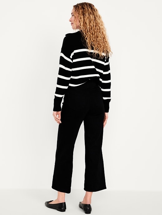 Image number 3 showing, High-Waisted Weekender Pull-On Crop Wide-Leg Jeans