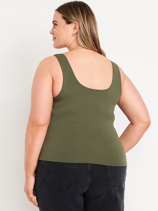 Image number 8 showing, Double-Layer Scoop-Neck Tank Top