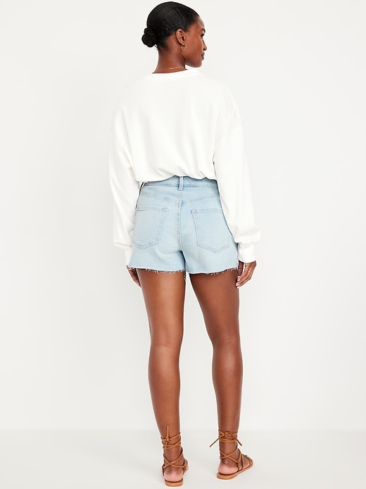 Image number 5 showing, Curvy High-Waisted OG Jean Cut-Off Shorts -- 3-inch inseam