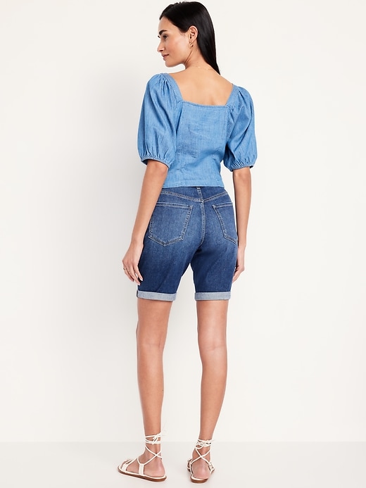 Image number 3 showing, High-Waisted Wow Jean Shorts -- 9-inch inseam