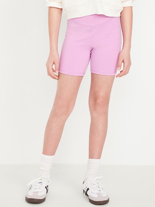 Image number 3 showing, High-Waisted PowerChill Crossover Biker Shorts for Girls