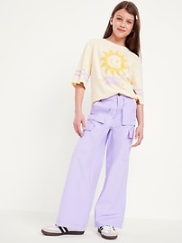 View large product image 3 of 4. Loose Poplin Cargo Pants for Girls