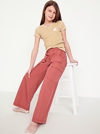 View large product image 3 of 4. Loose Poplin Cargo Pants for Girls