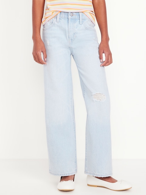 High-Waisted Baggy Wide-Leg Jeans for Girls