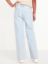 Image number 2 showing, High-Waisted Baggy Wide-Leg Jeans for Girls