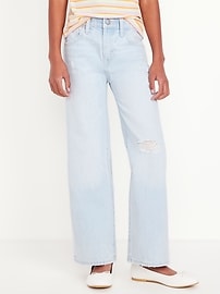 Image number 1 showing, High-Waisted Baggy Wide-Leg Jeans for Girls