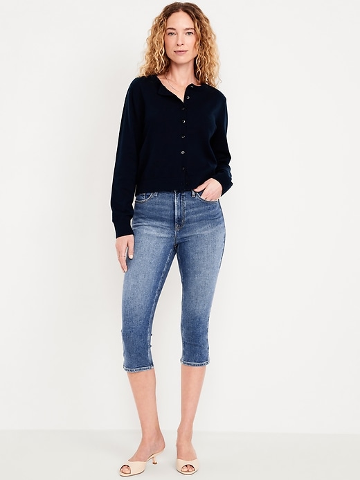 Image number 1 showing, High-Waisted Rockstar Slim Capri Jeans