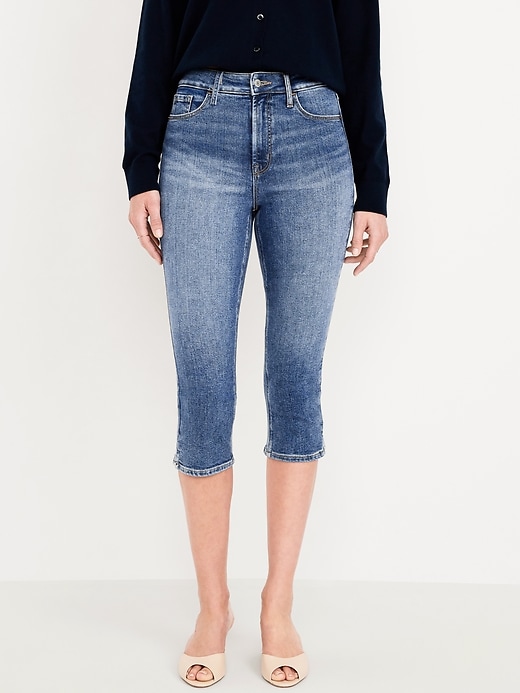 Image number 2 showing, High-Waisted Rockstar Slim Capri Jeans