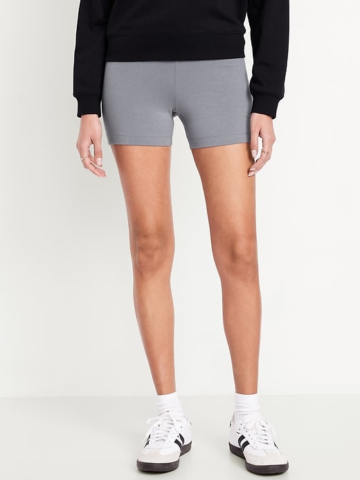 Image number 1 showing, High-Waisted Biker Shorts -- 4-inch inseam