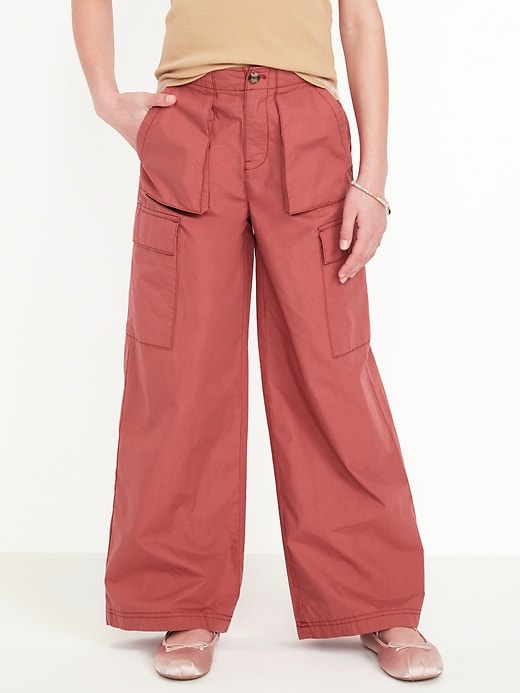 View large product image 1 of 4. Loose Poplin Cargo Pants for Girls