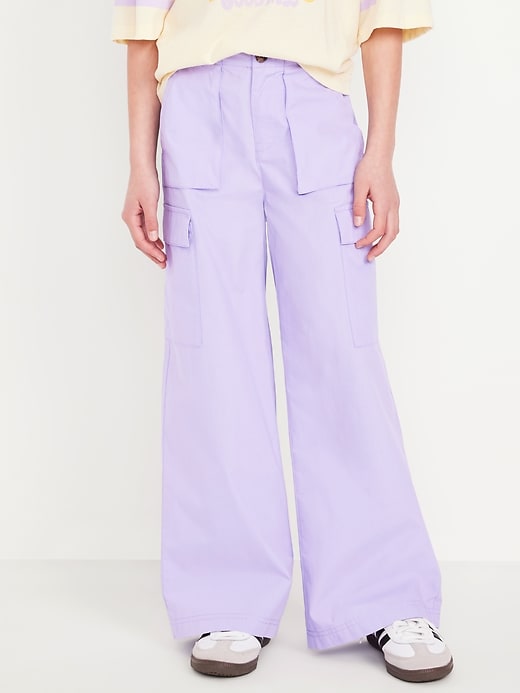 View large product image 1 of 4. Loose Poplin Cargo Pants for Girls