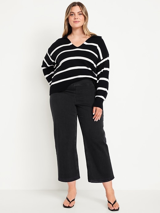 Image number 6 showing, High-Waisted Weekender Pull-On Crop Wide-Leg Jeans