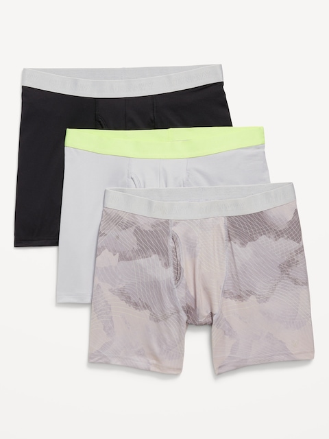 Go-Dry Cool Performance Boxer-Brief Underwear 3-Pack -- 5-inch inseam