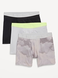 Image number 1 showing, Go-Dry Cool Performance Boxer-Brief Underwear 3-Pack -- 5-inch inseam