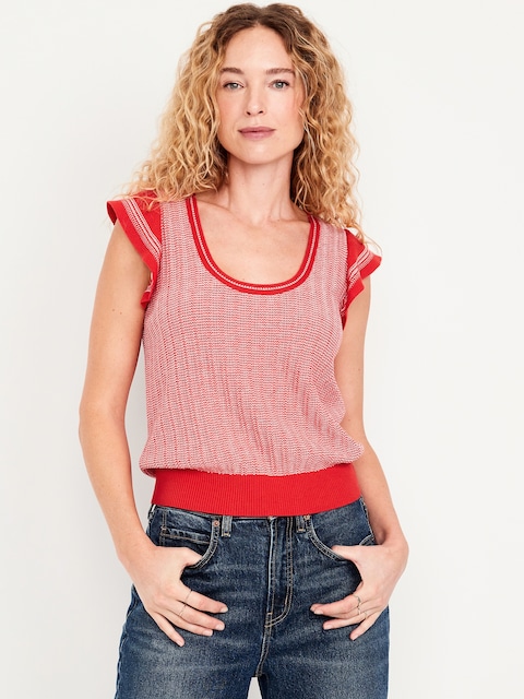 Flutter-Sleeve Sweater
