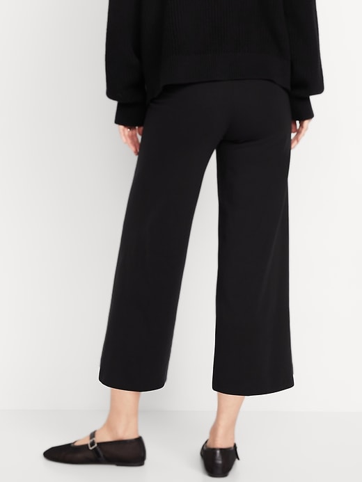 Image number 2 showing, High-Waisted Wide-Leg Crop Leggings