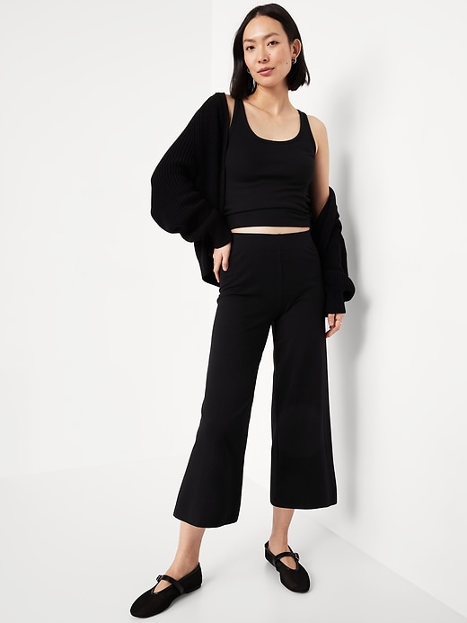 Image number 3 showing, High-Waisted Wide-Leg Crop Leggings