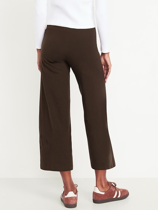 Image number 5 showing, High-Waisted Wide-Leg Crop Leggings