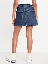 Image number 2 showing, High-Waisted Button-Front Utility Mariner Jean Skirt for Girls