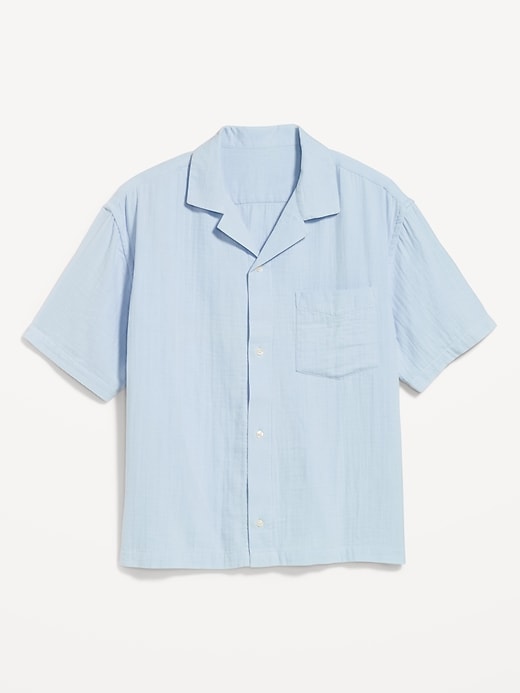 Image number 4 showing, Short-Sleeve Cropped Heavyweight Camp Shirt