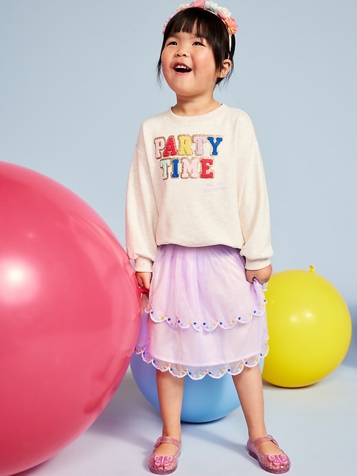 View large product image 1 of 4. Birthday Tiered Tulle Skirt for Toddler Girls