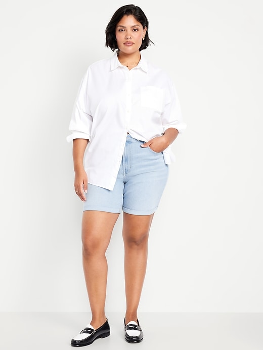 Image number 6 showing, High-Waisted Wow Jean Shorts -- 7-inch inseam