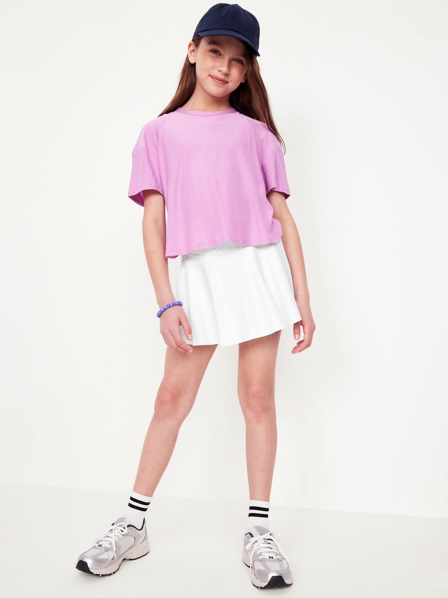 High-Waisted Crossover PowerSoft Skort for Girls