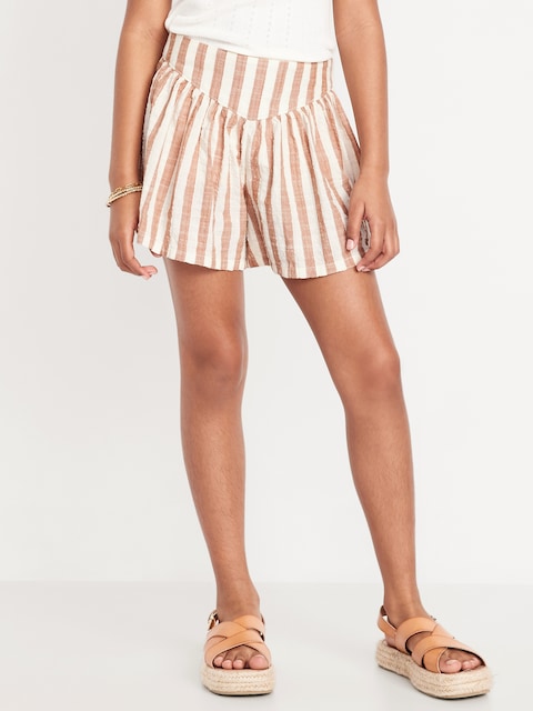 Short gaucho trapèze à motif pour fille